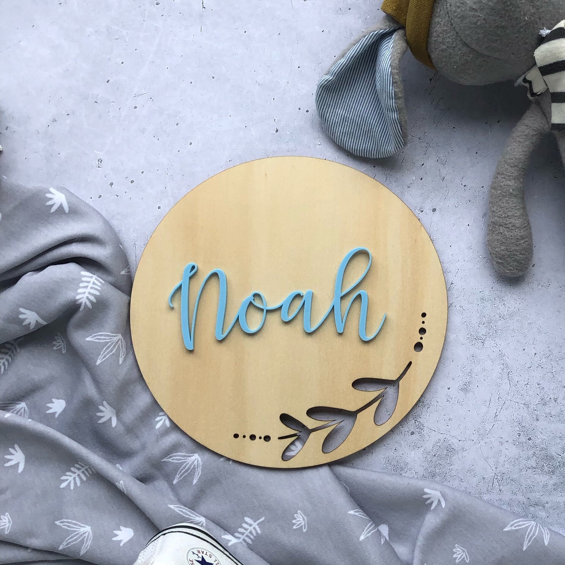 Custom Wooden and Acrylic Name Plaque - Birth Announcement - Name ...