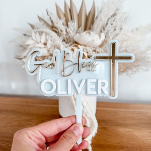 Customised Baptism,  Holy Communion or Confirmation cake topper
