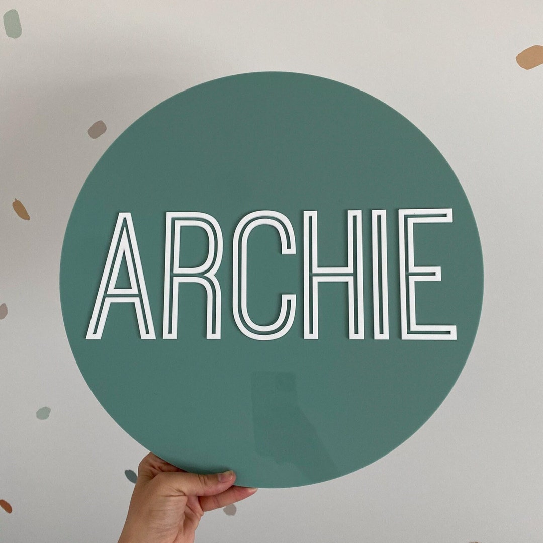 Nursery Name Plate Birth Announcement Plaque Acrylic Baby Name Plaque