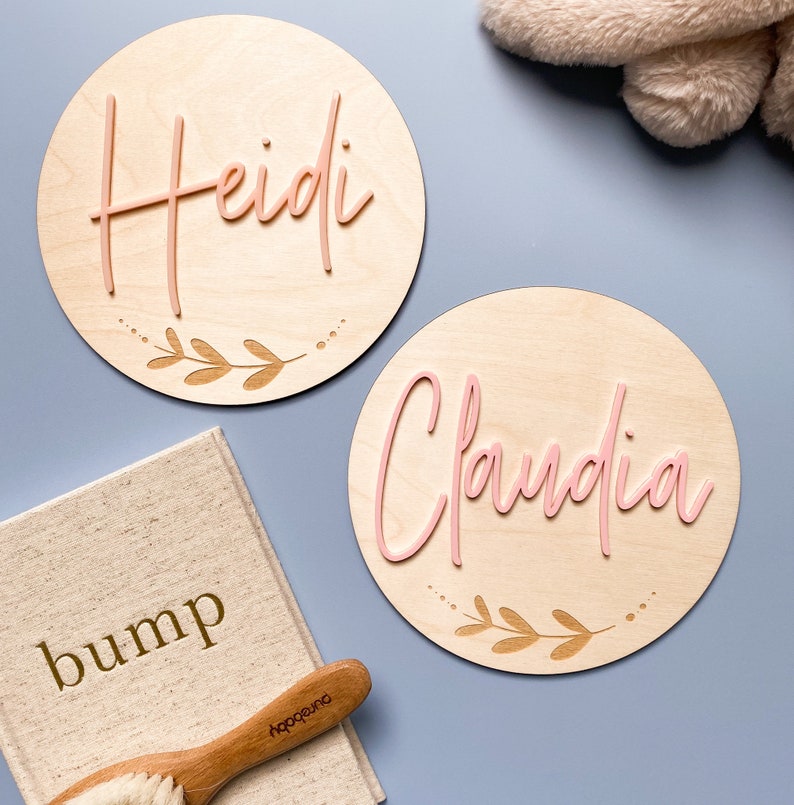 Custom Birth Announcement Plaque - Wood and Acrylic Baby Name Plaque ...