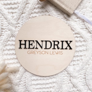 Custom Wooden and Acrylic Name Plaque - Nursery Wall decor Sign - Birth Announcement Plaque