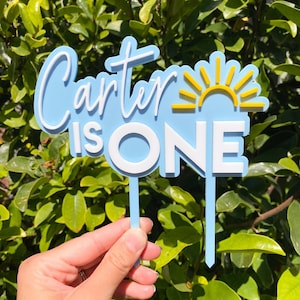 One year old Cake Topper | First Birthday | Sun Cake Topper | 3D Once around the sun Cake topper | Birthday cake topper