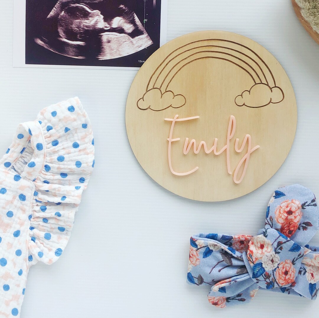 Custom Wooden and Acrylic Name Plaque - Birth Announcement - Name ...