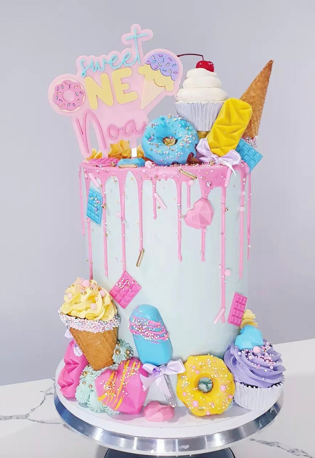 Custom Sweet One Birthday Cake Topper