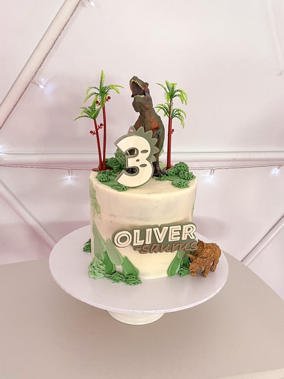 Customisable One year old Cake Topper | First Birthday | Dinosaur Cake Topper | 3D Cake topper | Dinosaur Birthday Theme