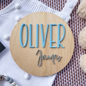 Custom Birth Announcement Plaque - Wood and Acrylic Baby Name Plaque ...