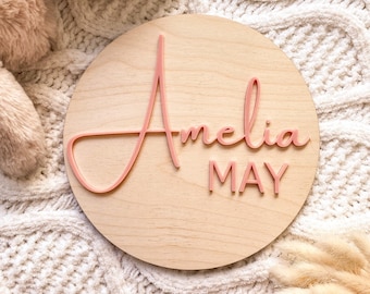 Custom Wooden Birth Announcement Plaque | Baby Arrival Name Plaque |  Nursery Decor | Wooden Birth Plaque