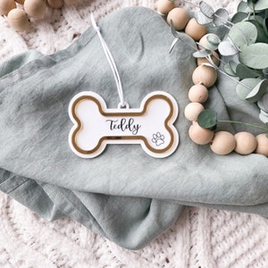 Decoração de Natal de osso de cachorro | Decoração personalizada para animais de estimação | Cães Primeiro Natal | Enfeite de natal | Decoração de Natal para animais de estimação
