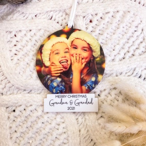 Bola de Navidad personalizada / Adorno navideño con foto personalizado / Decoración navideña con foto / Regalo navideño de los nietos