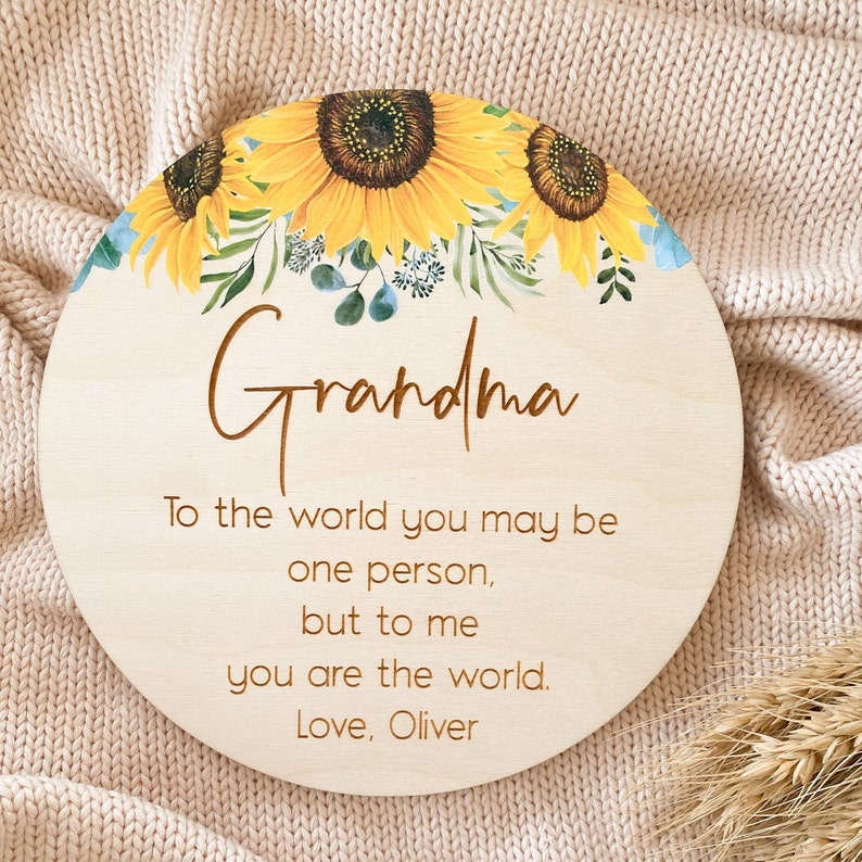 Mother's Day Gift Gift for grandma Sunflower plaque for Mother's Day Mother's Day wooden Wall Plaque image 4