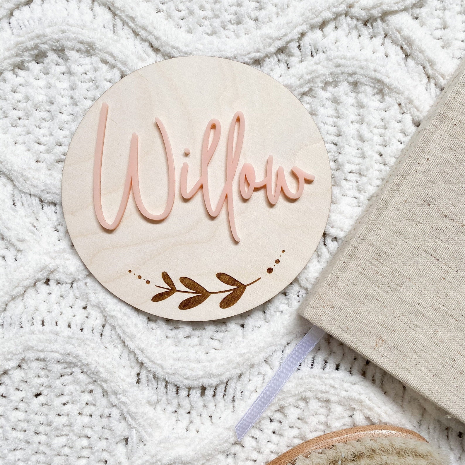 Custom Birth Announcement Plaque Wood and Acrylic Baby Name | Etsy