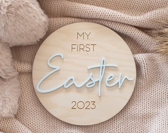 My First Easter Plaque - Wooden First Easter sign - Babies Milestone Photo Prop - Easter Keepsake