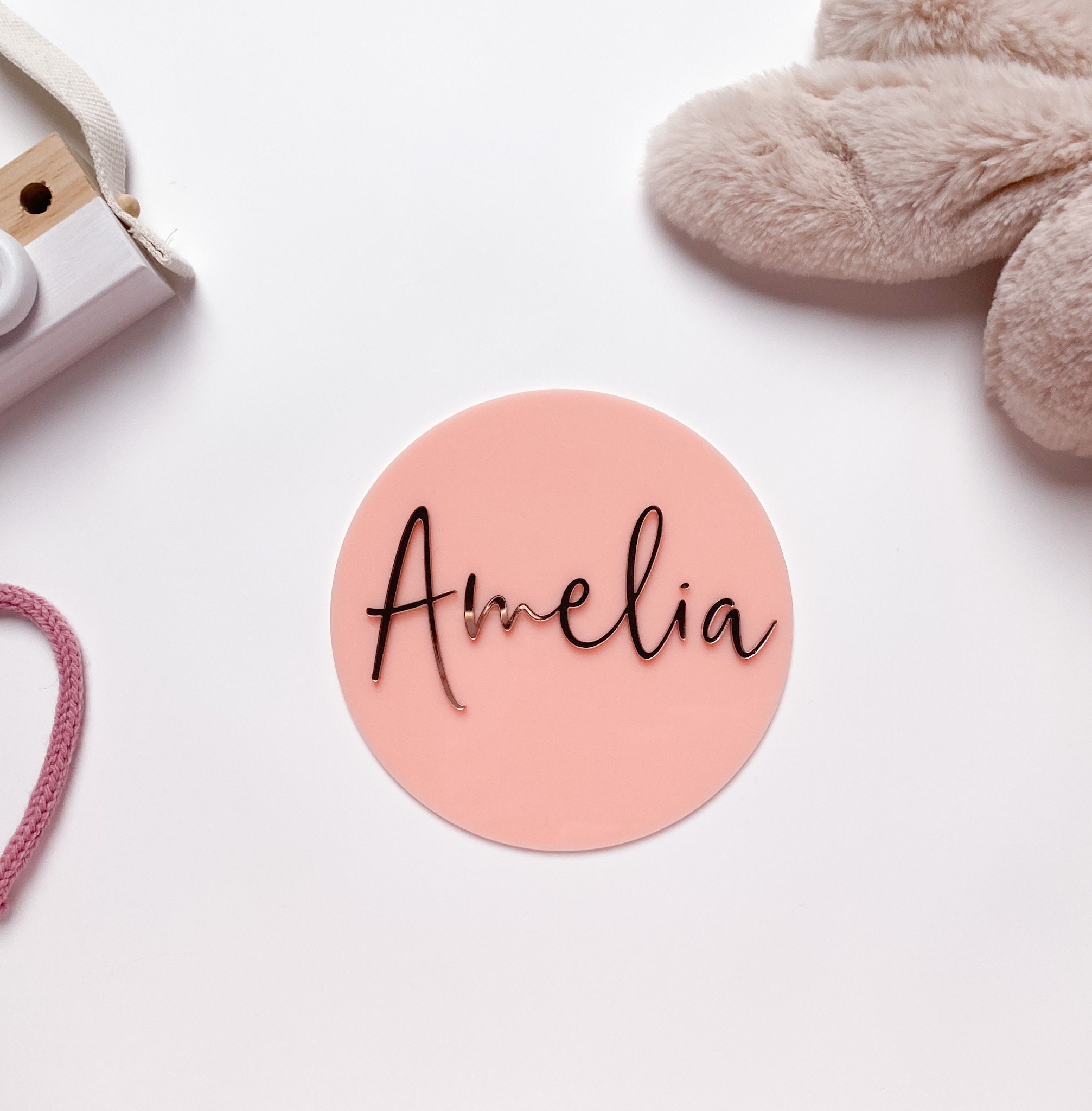 Nursery name plate Birth Announcement Plaque Acrylic Baby Etsy