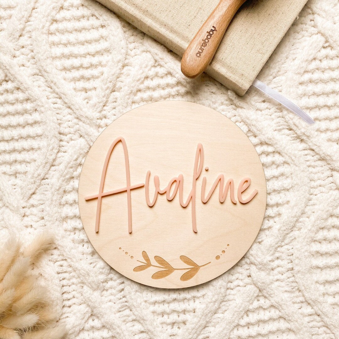 Custom Birth Announcement Plaque - Wood and Acrylic Baby Name Plaque ...