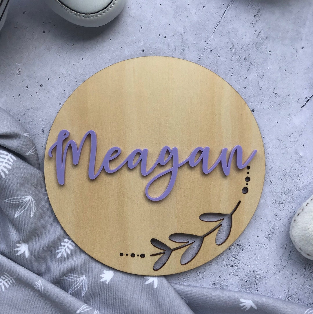 Custom Wooden and Acrylic Name Plaque Birth Announcement Name Plaque - Etsy
