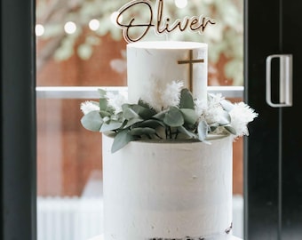 Customised name Cake topper for Baptism,  Holy Communion or Confirmation