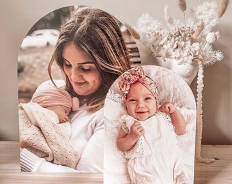 Wooden Photo Block | Freestanding Arch Photo Gift | Timber Photo Gift for Mum  | Photo on wood