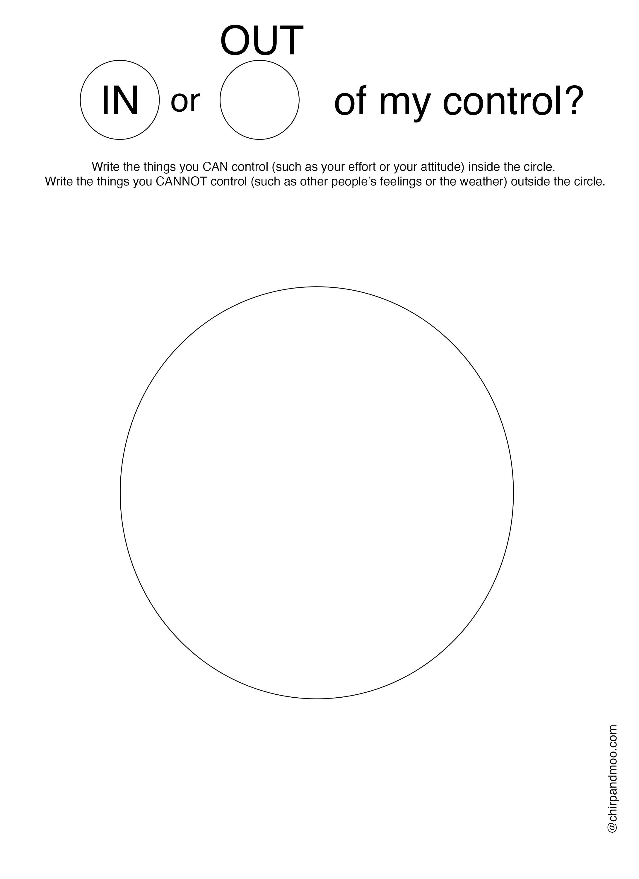 What Can I Control Printable Worksheet for Kids - Etsy