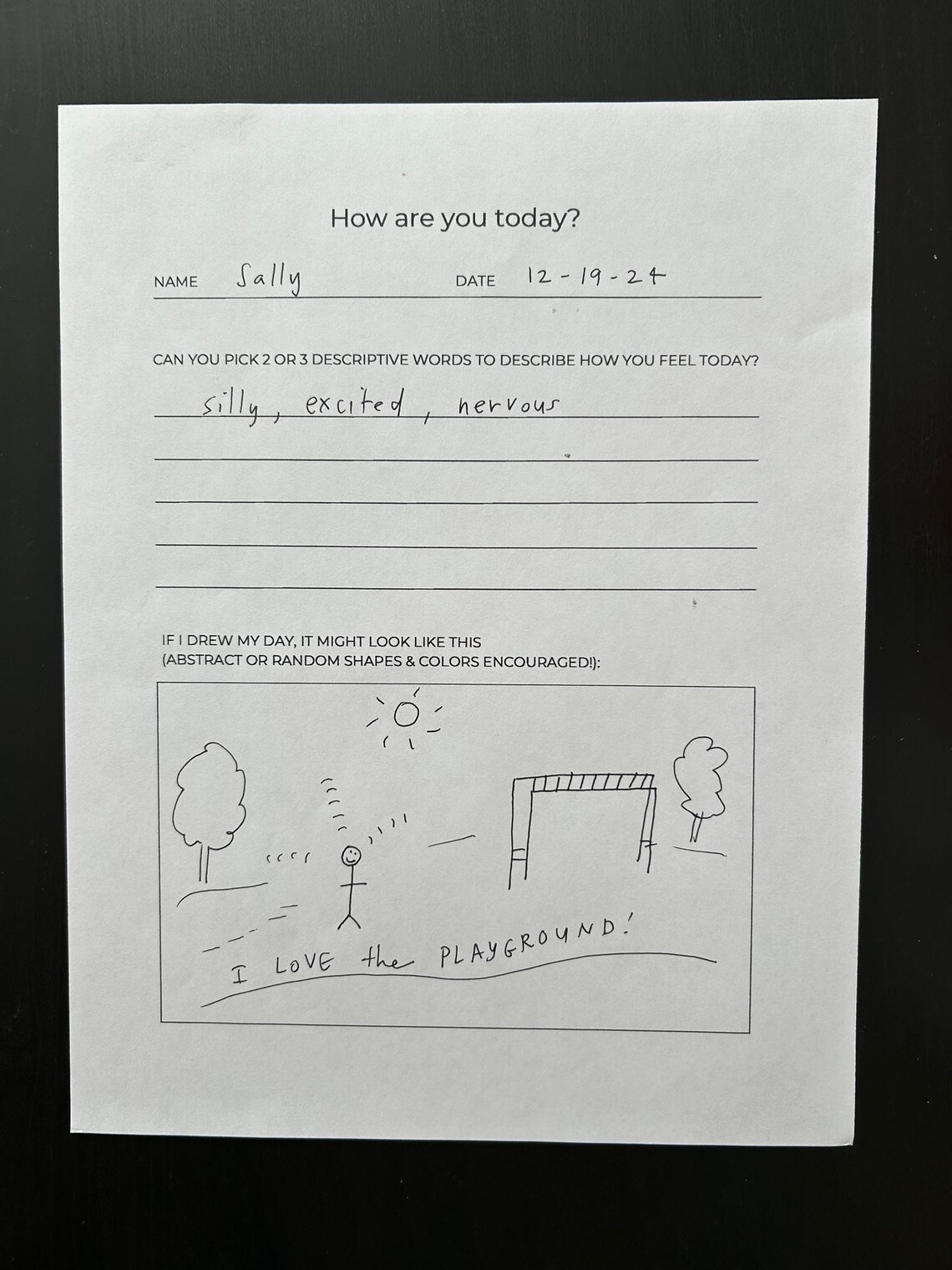 Daily Check-in Journal Prompt for KIDS (gratitude Journal Prompts) - Etsy