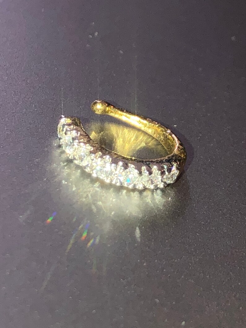 Oval Nose ring pierceless pinch nose ring nose jewelry nose hoop nose jewel nose ring body jewels zircon nose ring pinch nose ring