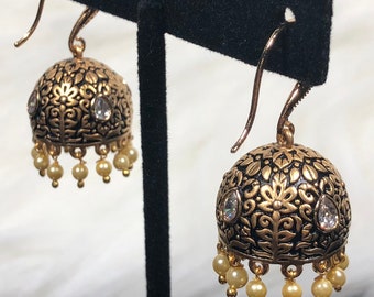 Polki jhumkas, meenakari jhumkas, jumkis, pearl earrings, casual wear jhumkas, jhumki earrings, indian jewelry