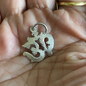 Sterling Silver OM Charm Pendant: Diamond Cut Aum