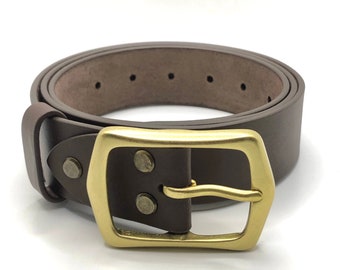 Men's leather belt, ZAMSHIO, Handmade men's belt, Casual belt, Jeans belt, Genuine leather belt, Gift for him, Solid brass buckle