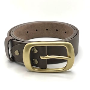Men&#39;s leather belt, ZAMSHIO, Handmade men&#39;s belt, Casual belt, Jeans belt, Genuine leather belt, Gift for him, Solid brass buckle