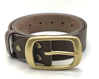 Men's leather belt, ZAMSHIO, Handmade men's belt, Casual belt, Jeans belt, Genuine leather belt, Gift for him, Solid brass buckle
