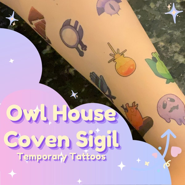 The Owl House Coven Sigil Tattoos Temporary for Cosplay!