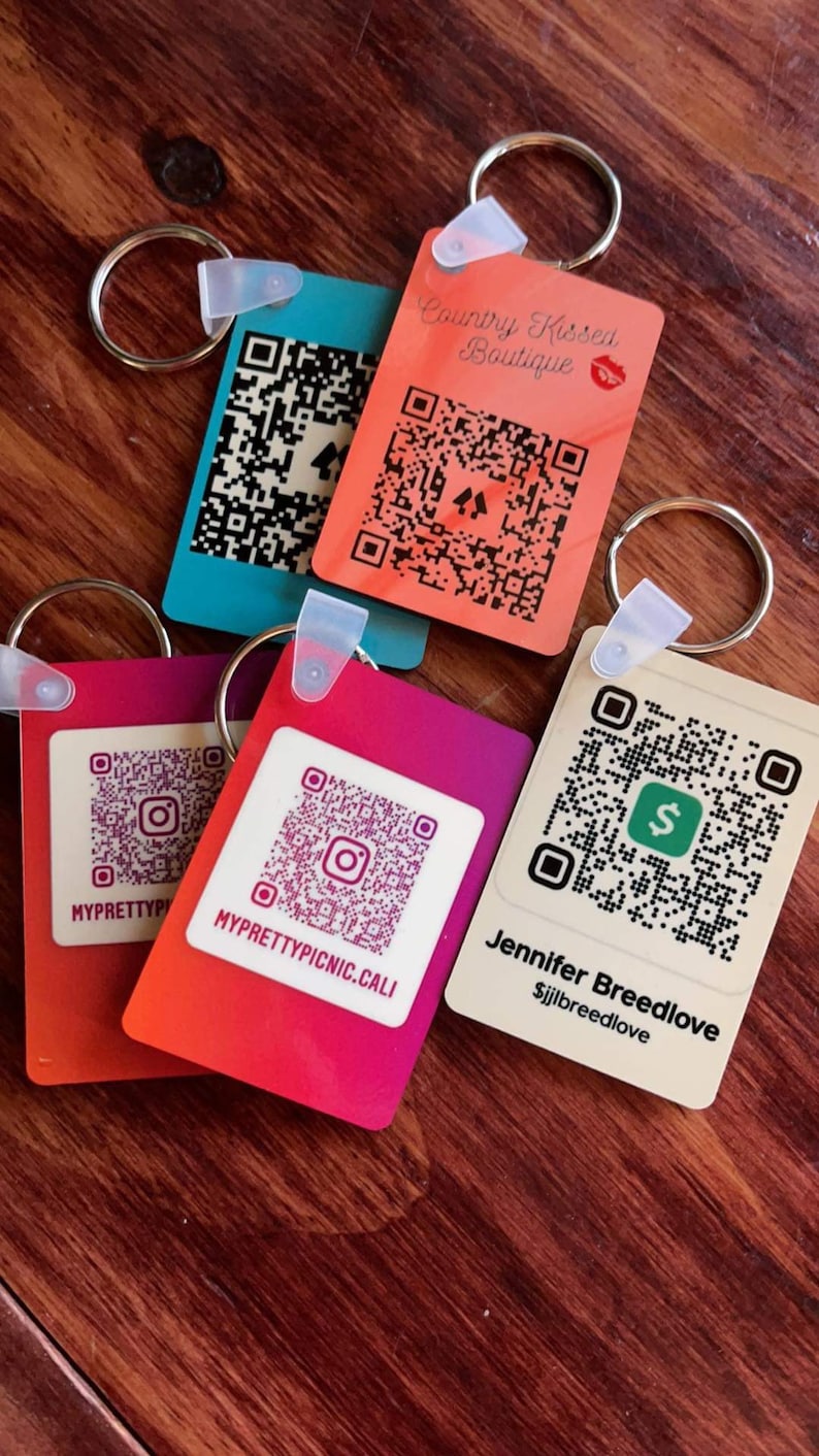QR code keychains Etsy