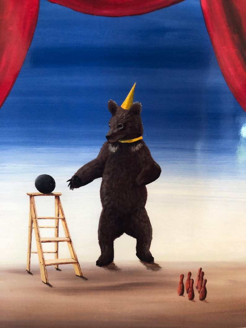 gift for child kids birthday card bear card stationary card first birthday circus decor circus birthday happy birthday circus card