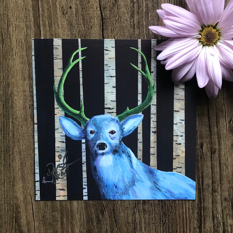 Birds Elk Deer Forest Tree Canvas Prints Wall Art Business Decor Gift Unframed