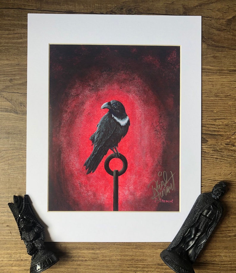 Crow Raven Edgar Allen Poe Nevermore Watercolor Painting Print Wall Decor Art