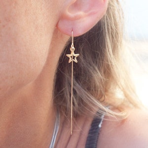Star Threader Earring Gold Filled or Sterling Silver