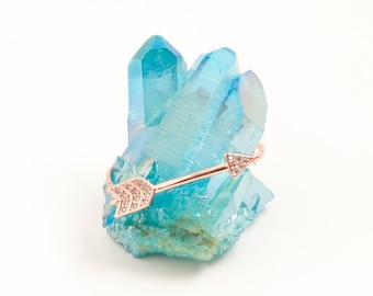 Gold/Silver 925 Sterling Silver Arrow BraceletArrow Bracelet with adjustable clasp cubic zirconia gold or rose gold