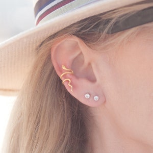 Oreja de serpiente de oro vermeil o plata de ley