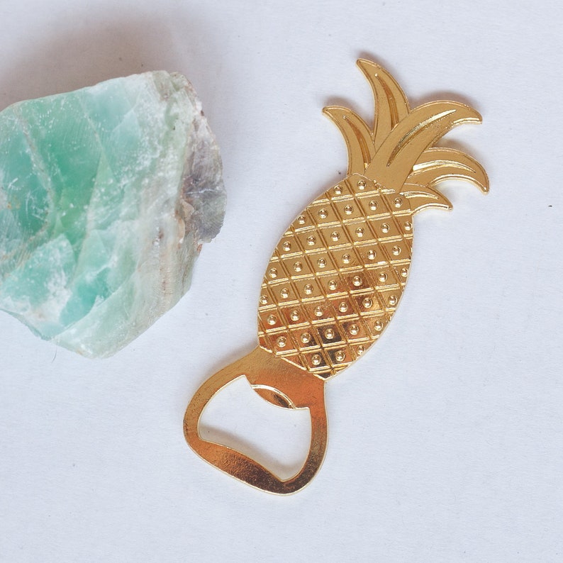 Pineapple Bottle Opener Gift Idea Gold Happy image 3