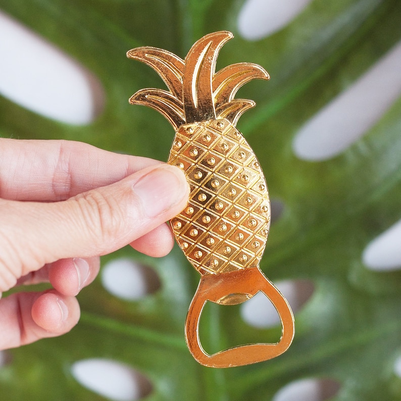 Pineapple Bottle Opener Gift Idea Gold Happy image 1