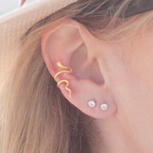 Gold/Silver 925 Sterling Silver Snake Conch Ear CuffSnake Ear Cuff Sterling Silver or Gold Vermeil (no piercing needed)