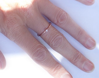 Stacking Ring CZ in 18K Rose Gold, 18K Gold and Sterling Silver