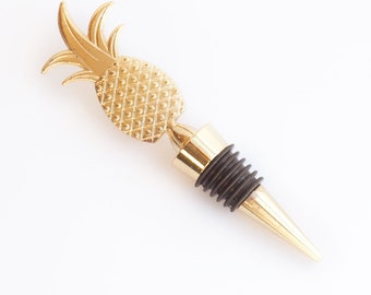 Pineapple Bottle Stopper, Gold, Gift Idea