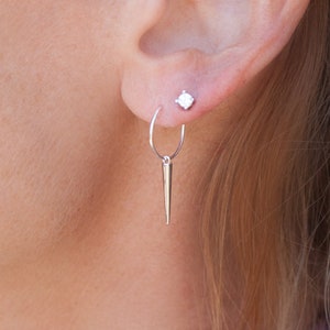 Earring Spike Hoop Sterling Silver or 18K Gold Filled