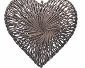 Gisela Graham Grey Wicker Love Heart Valentine (large) 60cm