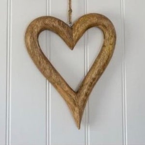 Wooden Hanging Heart - 10cm