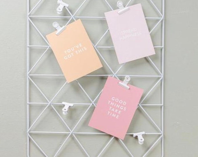 White Wire Notice Board With Clips Etsy UK