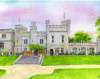 Limited Edition mounted A4 print of a mixed media painting of Whitstable castle in Kent