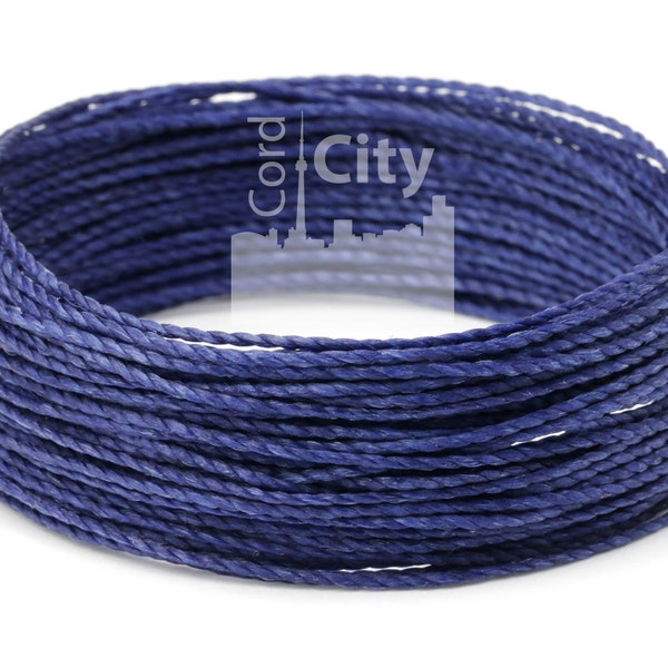 1mm Linhasita Waxed Polyester Cord, Navy Blue Macrame, Knotting String, Kumihimo, Leatherworking, Beading Thread, Friendship Bracelet Cord