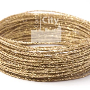 1mm Linhasita Waxed Polyester Cord, Metallic Gold Macrame, Knotting String, Kumihimo, Leatherworking Thread, Friendship Bracelet Cord