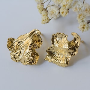 Mismatched Earrings Silver | Dainty Leaf Earrings | Botanical Earrings| Ethical Jewelry | Gold-Plated Silver